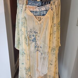 Secret Treasures Cream and Blue Chemise